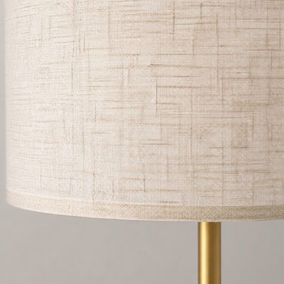Modern Beige Fabric Height-Adjustable Floor Lamp