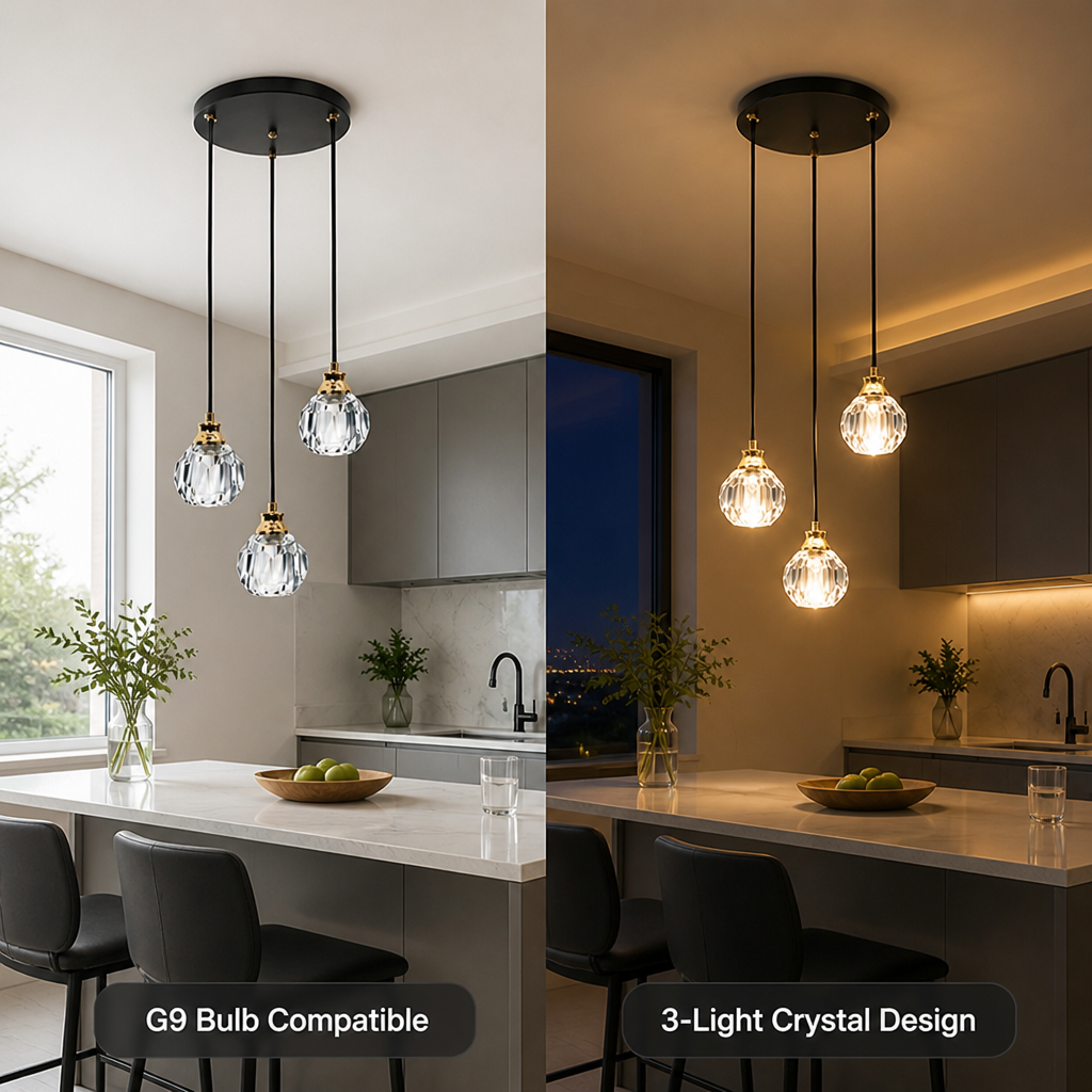 Modern Black Crystal Teardrop Chandelier