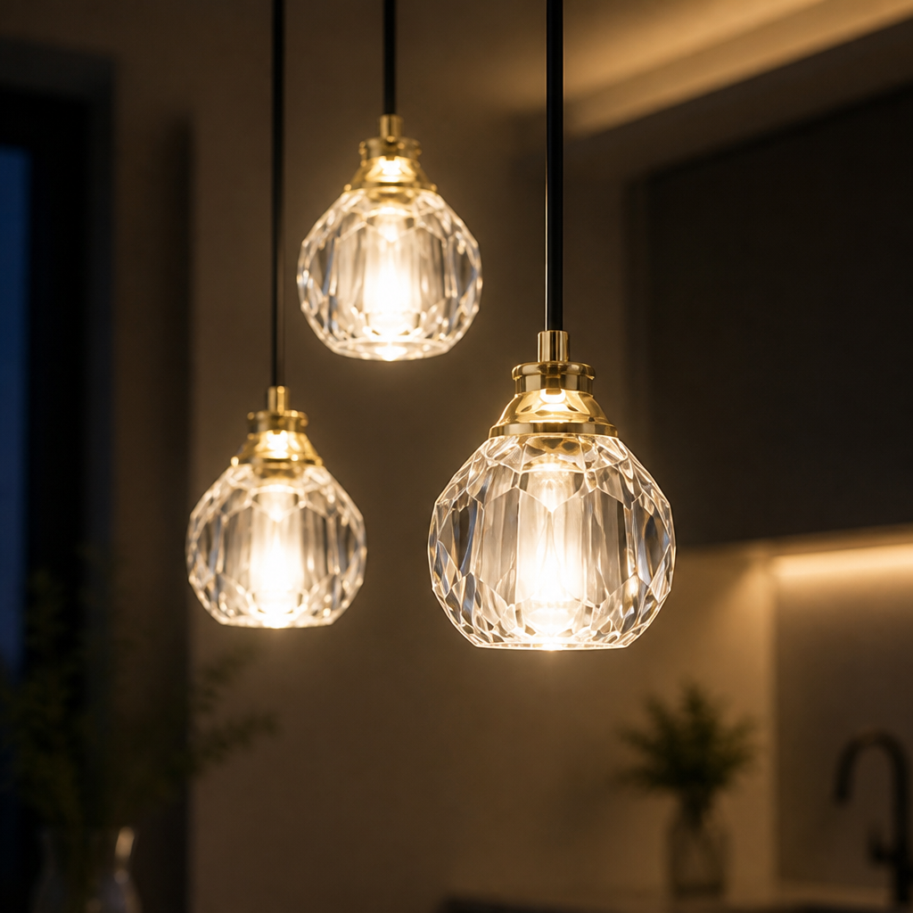 Modern Black Crystal Teardrop Chandelier