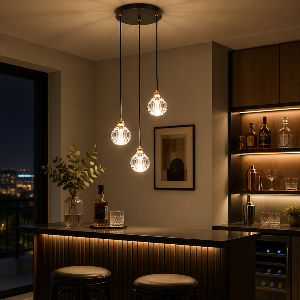 Modern Black Crystal Teardrop Chandelier