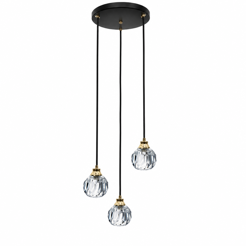 Modern Black Crystal Teardrop Chandelier