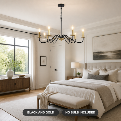 Modern Black & Gold 6-Light Ceiling Light