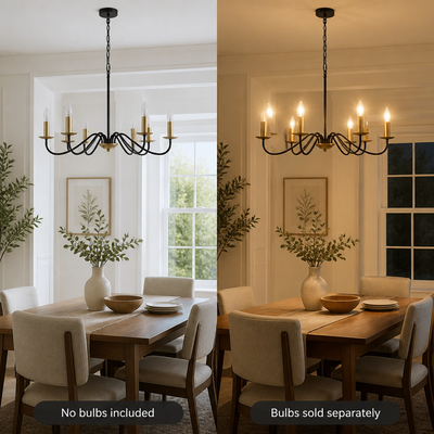Modern Black & Gold 6-Light Ceiling Light