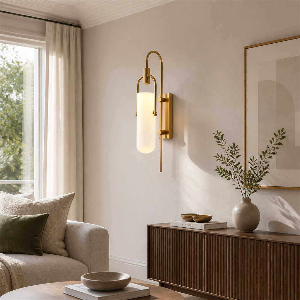 Modern Black & Gold LED Wall Sconce