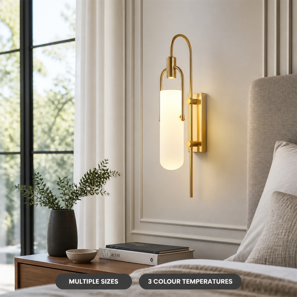 Modern Black & Gold LED Wall Sconce
