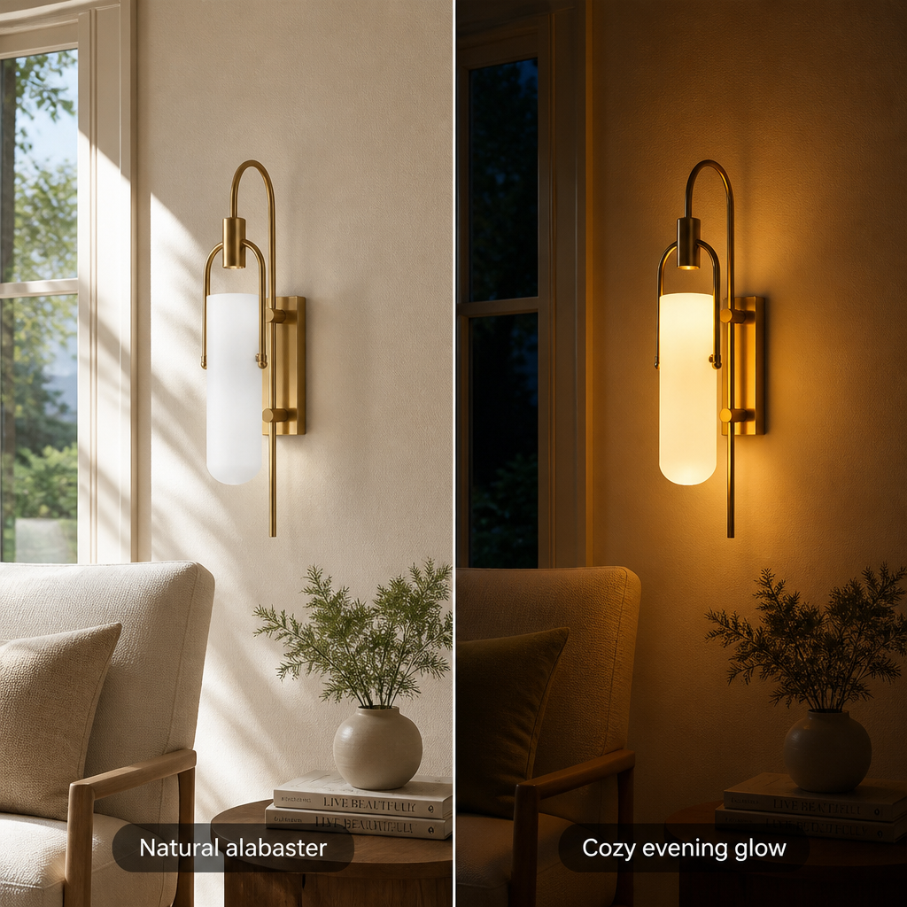 Modern Black & Gold LED Wall Sconce