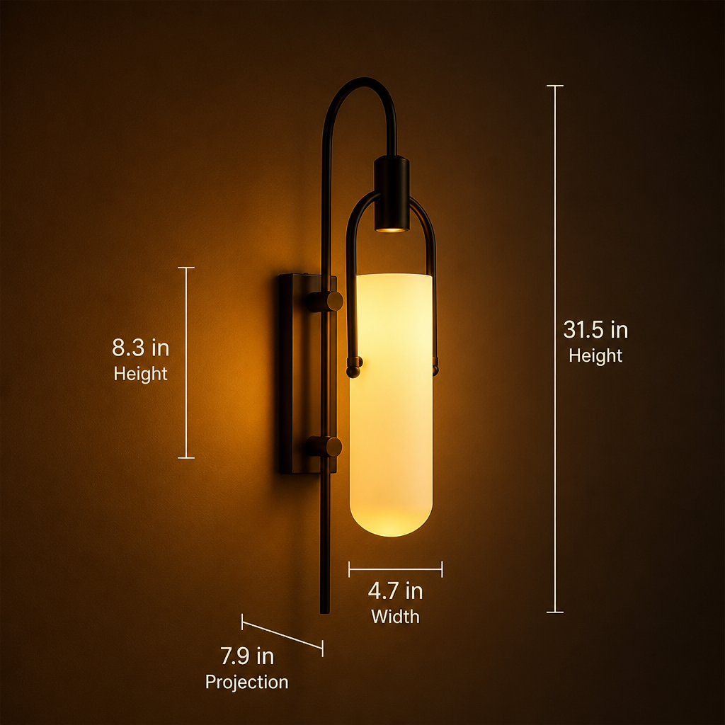 Modern Black & Gold LED Wall Sconce