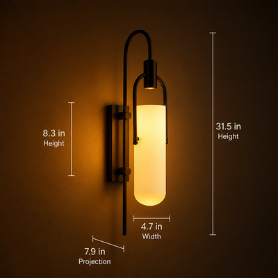 Modern Black & Gold LED Wall Sconce