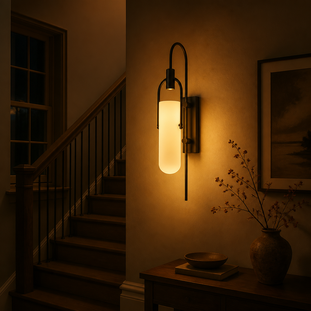 Modern Black & Gold LED Wall Sconce