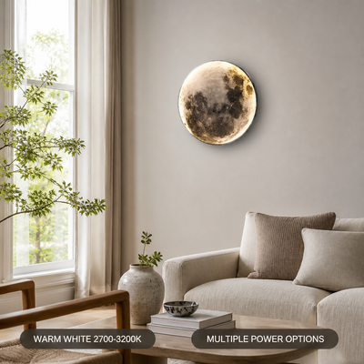 Modern Black Iron LED Moon Wall Sconce