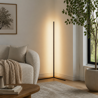 Modern Black LED Corner Floor Lamp