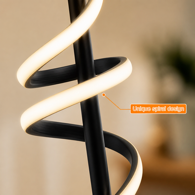 Modern Black LED Spiral Floor Lamp