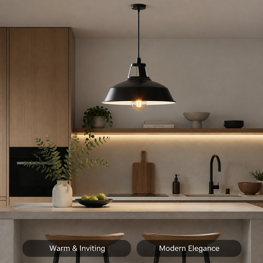 Modern Black & White Circular Pendant Light