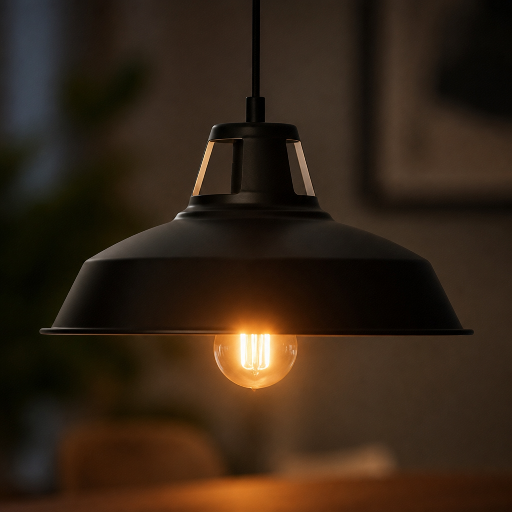 Modern Black & White Circular Pendant Light