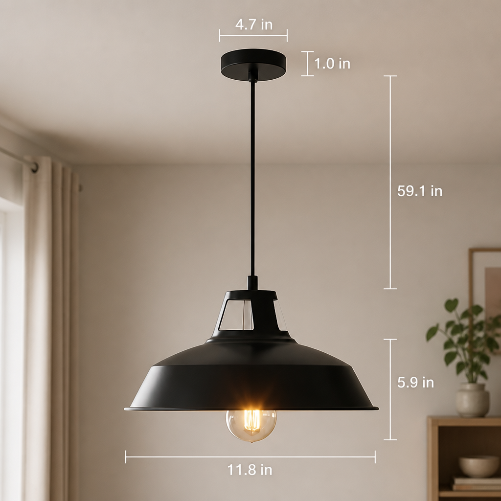 Modern Black & White Circular Pendant Light