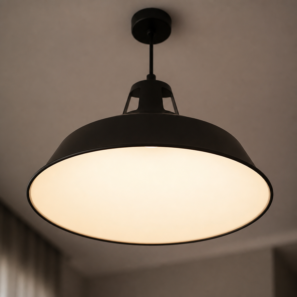 Modern Black & White Circular Pendant Light