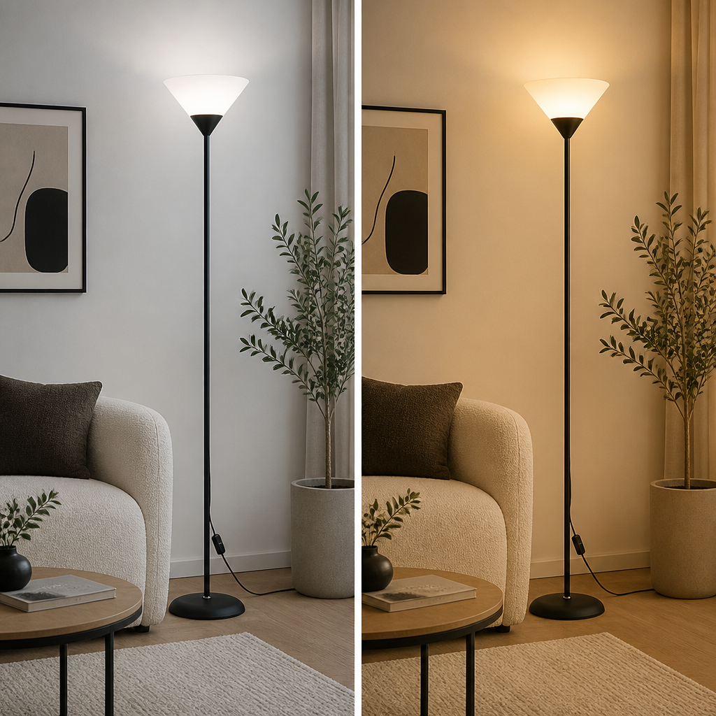 Modern Black & White LED Floor Lamp