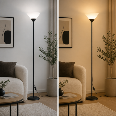Modern Black & White LED Floor Lamp