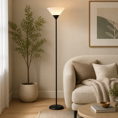 Modern Black & White LED Floor Lamp