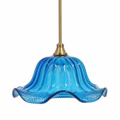 Modern Blue Glass Round Pendant Light