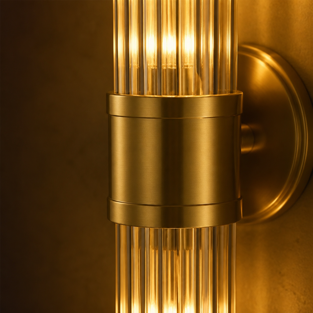 Modern Brass Crystal LED Dimmable Wall Sconce