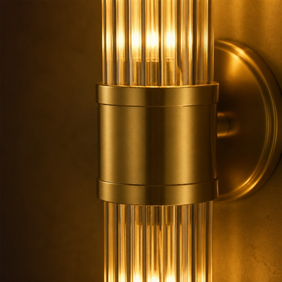 Modern Brass Crystal LED Dimmable Wall Sconce