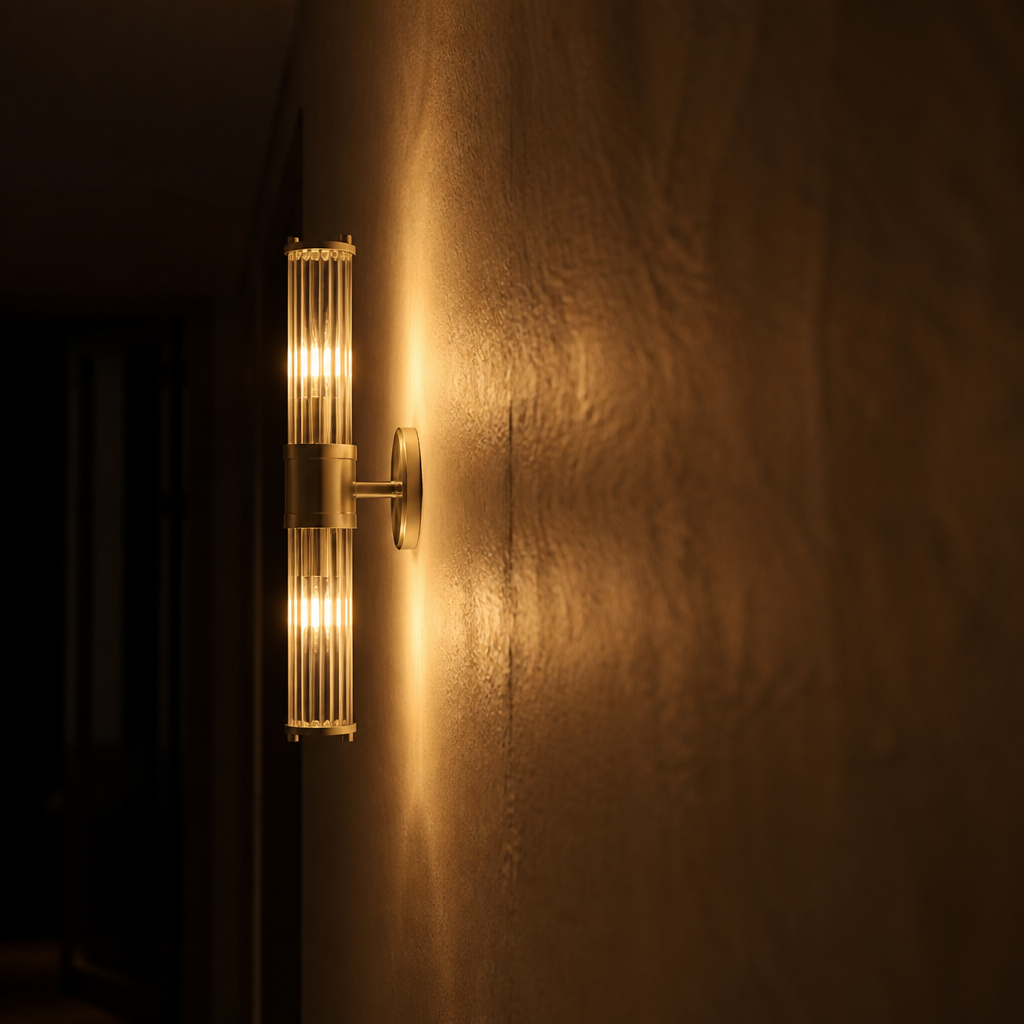 Modern Brass Crystal LED Dimmable Wall Sconce