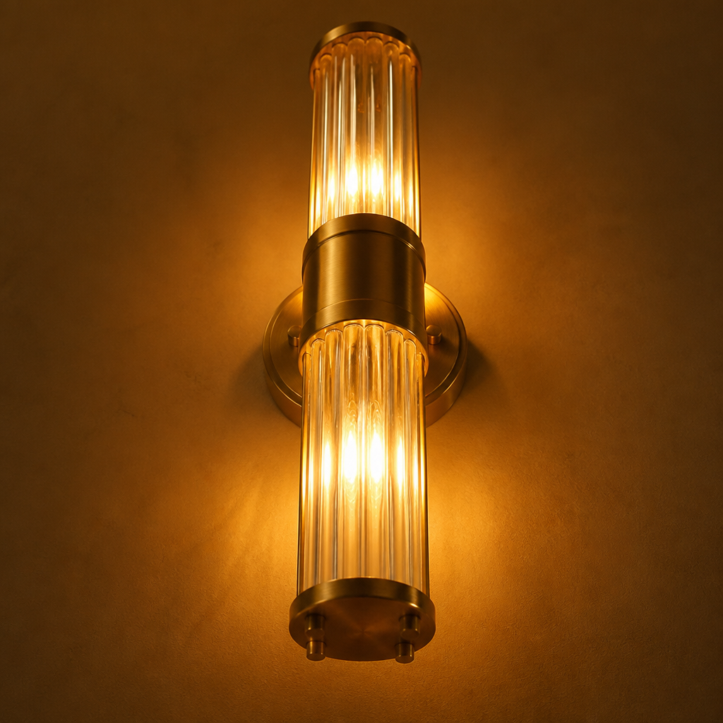 Modern Brass Crystal LED Dimmable Wall Sconce