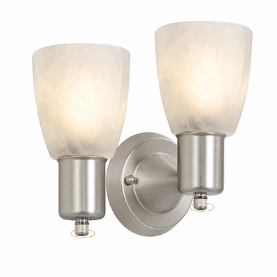 Modern Brushed Nickel Frosted Glass Wall Sconce