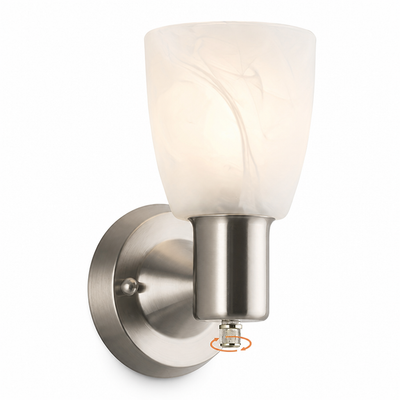 Modern Brushed Nickel Frosted Glass Wall Sconce