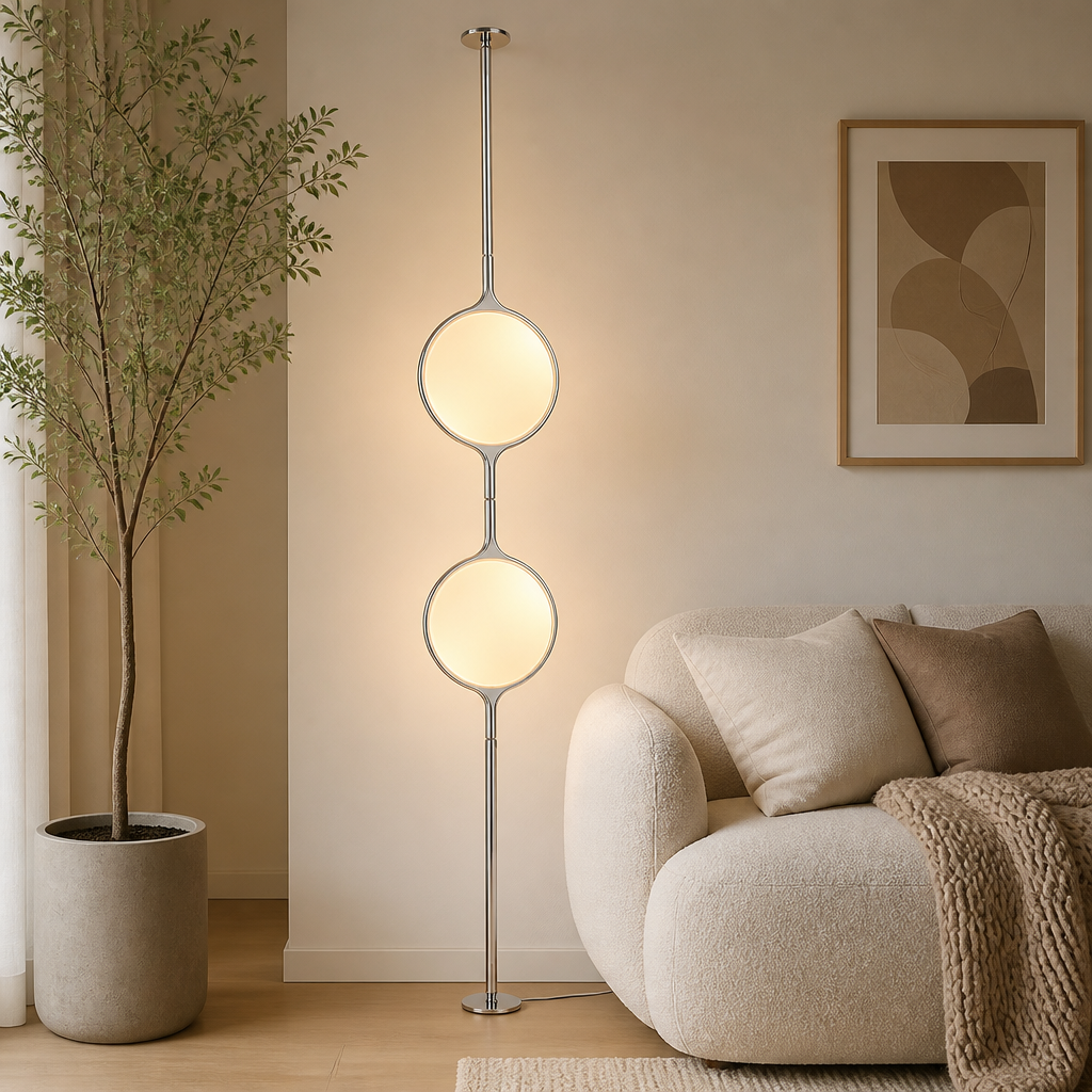 Modern Chrome Acrylic Globe Floor Lamp