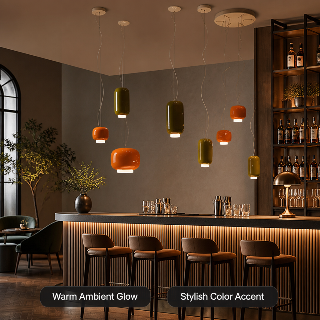 Modern Colored Glass LED Pendant Light