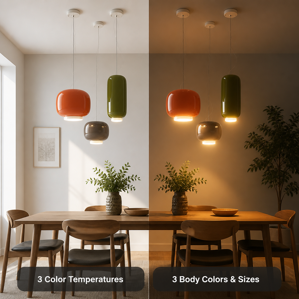 Modern Colored Glass LED Pendant Light
