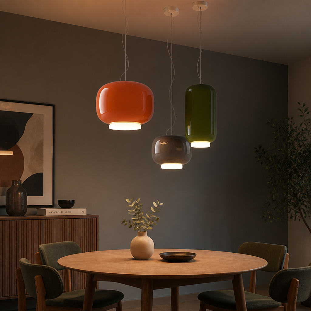 Modern Colored Glass LED Pendant Light