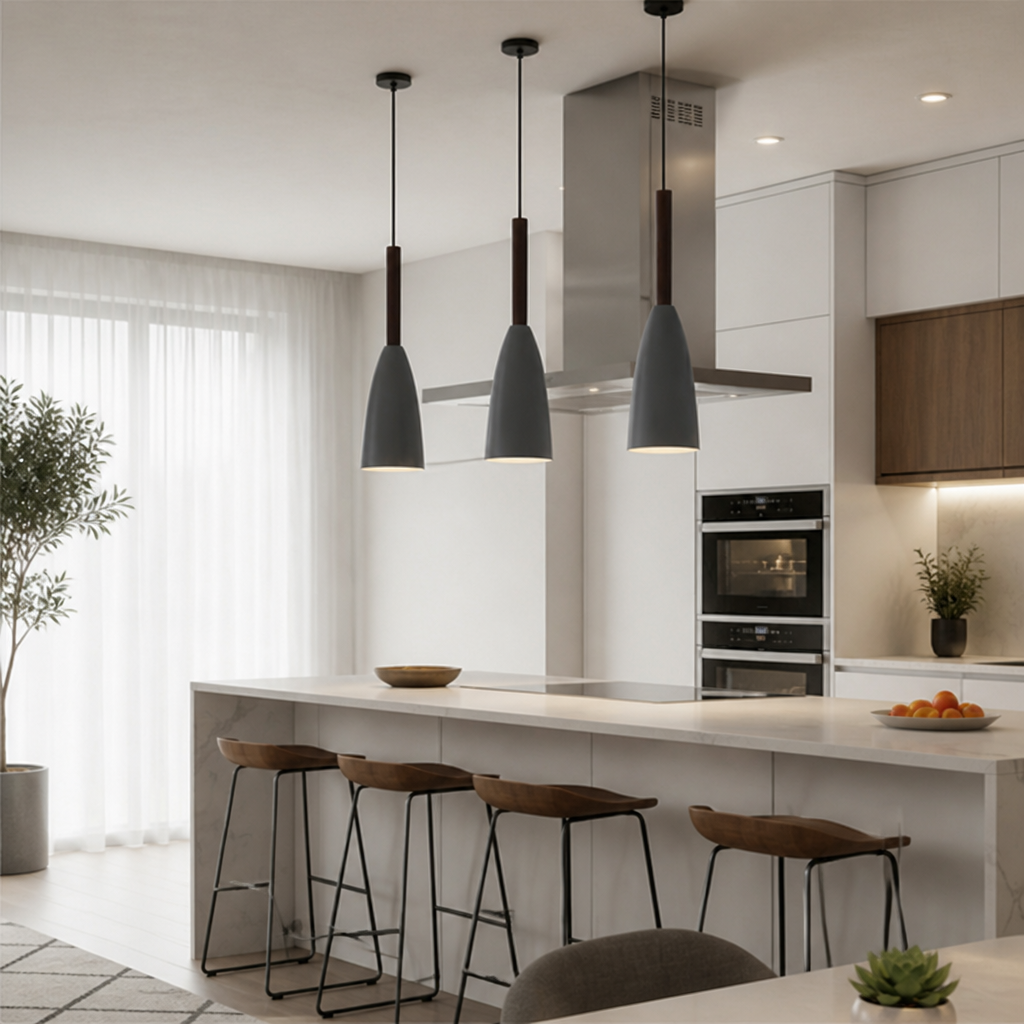 Modern Cone Pendant Shade in Matte Metal Finish