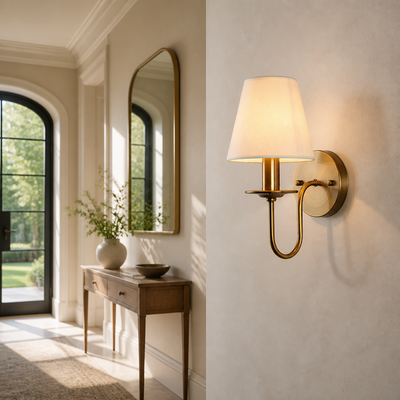 Modern Copper Fabric Wall Sconce