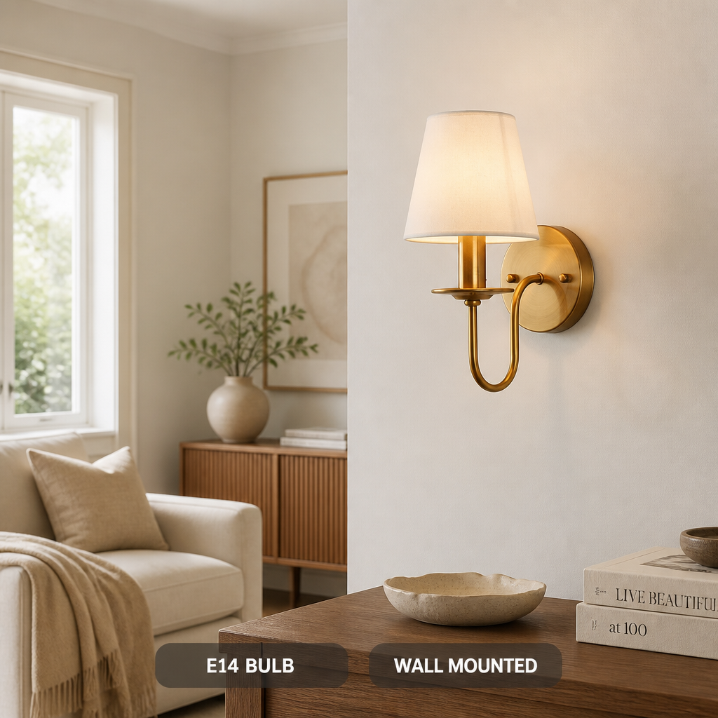 Modern Copper Fabric Wall Sconce