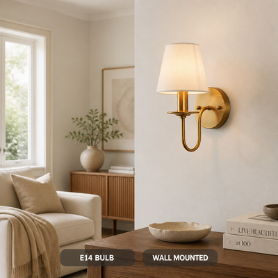 Modern Copper Fabric Wall Sconce