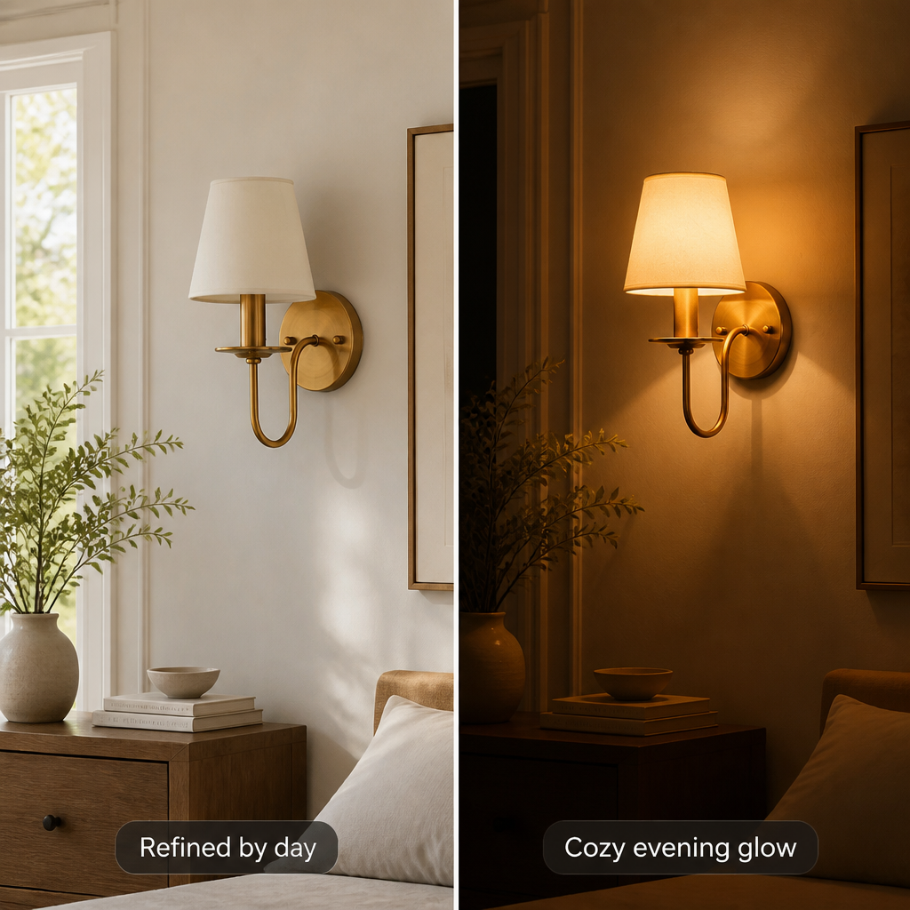 Modern Copper Fabric Wall Sconce