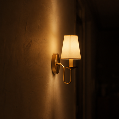 Modern Copper Fabric Wall Sconce
