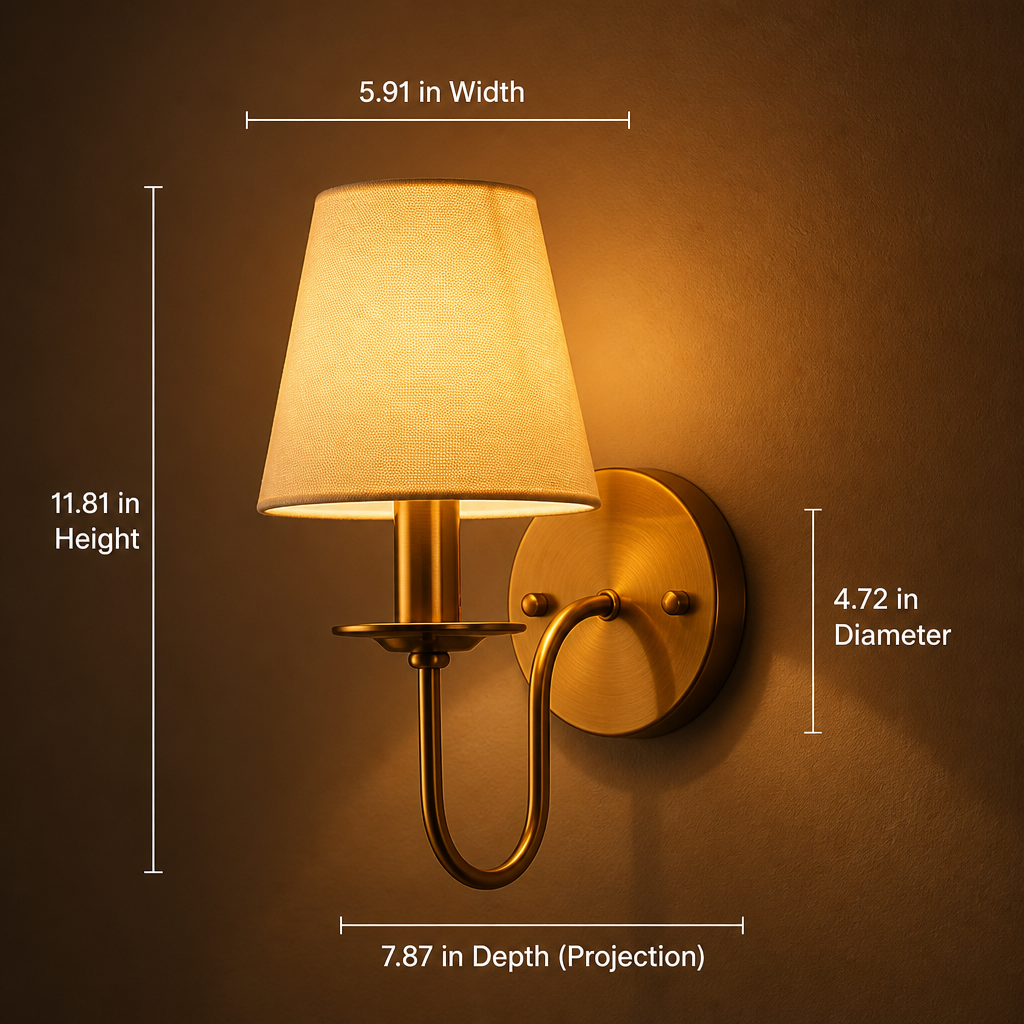 Modern Copper Fabric Wall Sconce