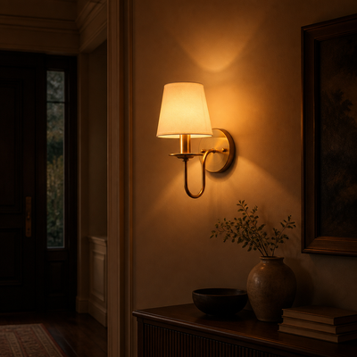 Modern Copper Fabric Wall Sconce