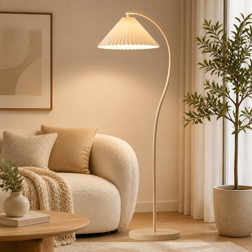 Modern Cream Stepless Dimming Floor Lamp