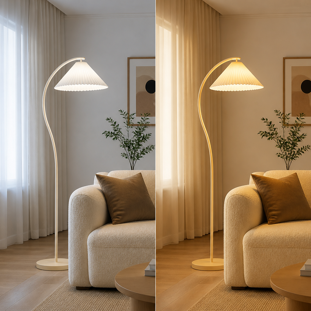 Modern Cream Stepless Dimming Floor Lamp