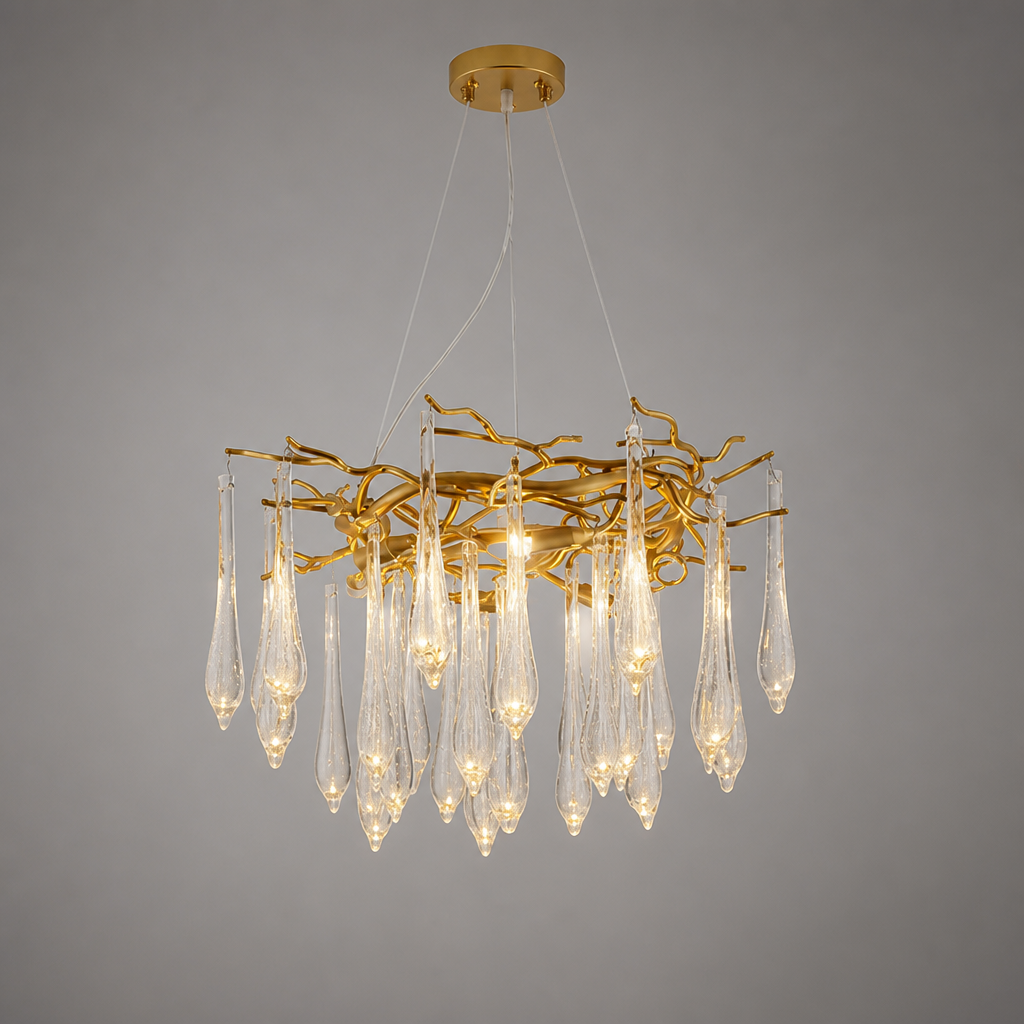 Modern Crystal Adjustable Pendant Light