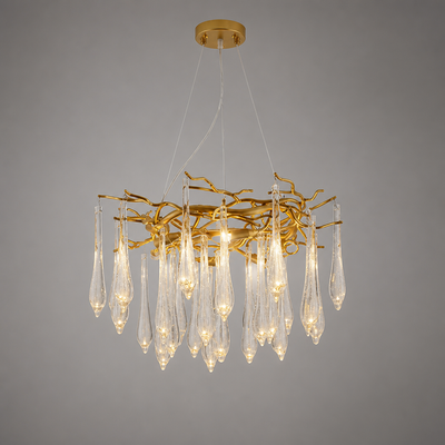 Modern Crystal Adjustable Pendant Light