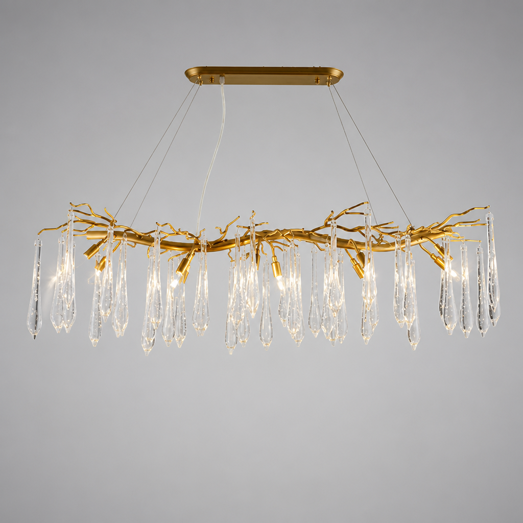 Modern Crystal Adjustable Pendant Light