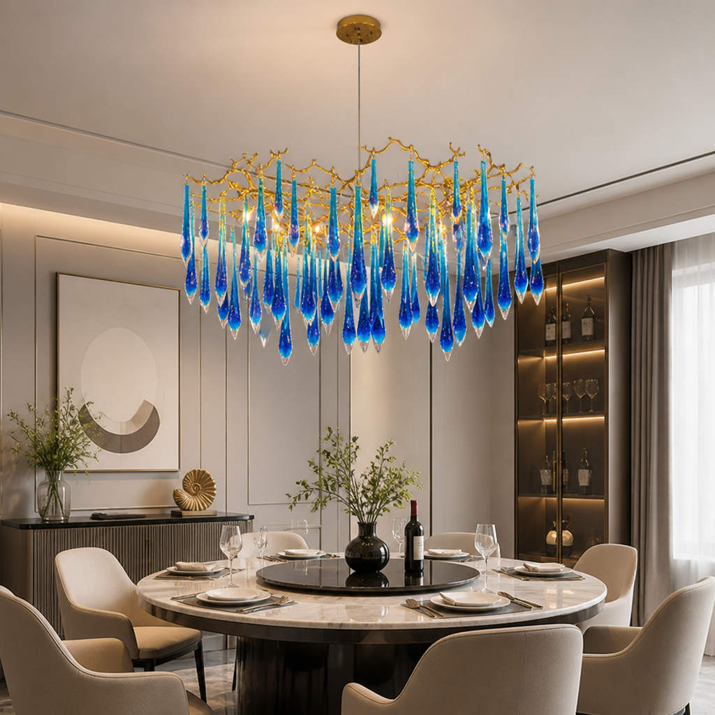 Modern Crystal Adjustable Pendant Light