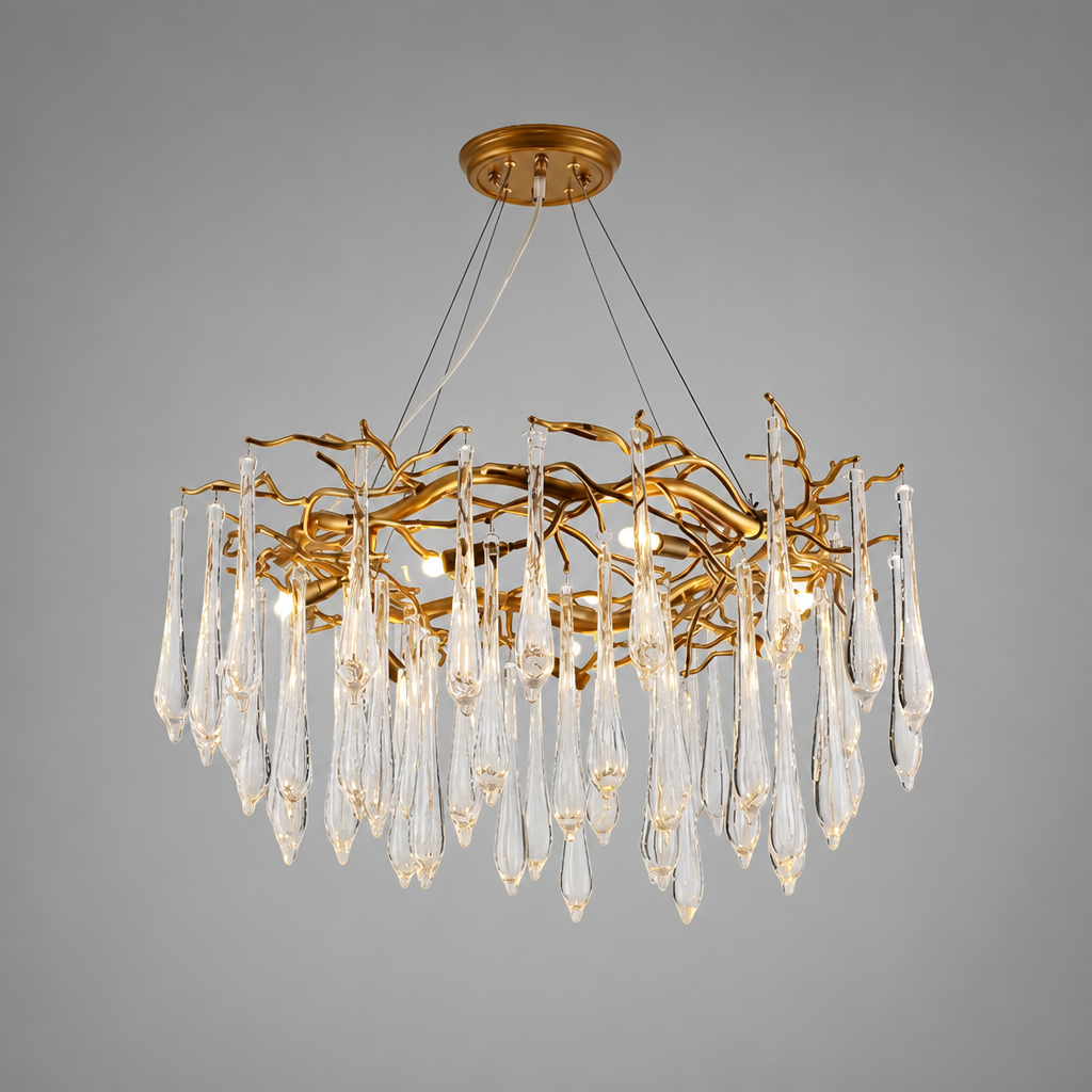 Modern Crystal Adjustable Pendant Light
