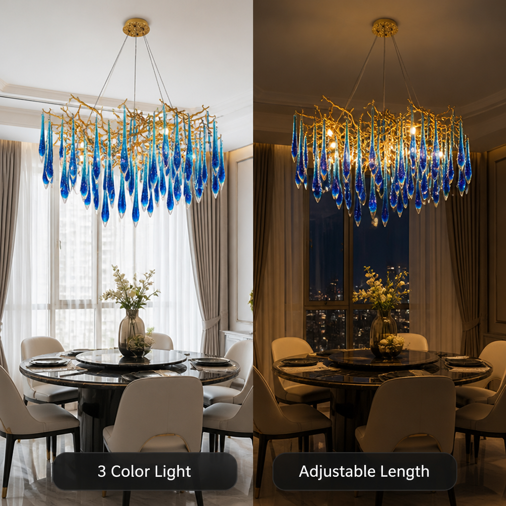 Modern Crystal Adjustable Pendant Light
